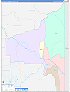 Southeast Fairbanks County Wall Map Color Cast Style